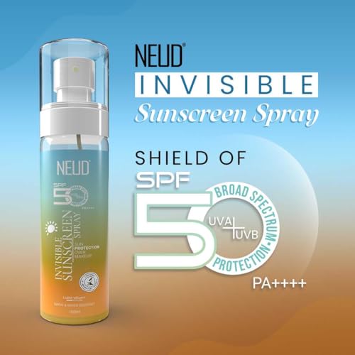 Image of NEUD Invisible Sunscreen Spray SPF 50++++ Waterproof, For Uva /B Sun Protection, Tan Removal, Pigmentation, No White Cast, Lightweight & Quick Drying, For Men & Women - 100ml Each, Pack of 2
