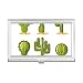 Succulents Potted Plant Cactus Pattern Business Card Holder Case Pocket Box Wallet