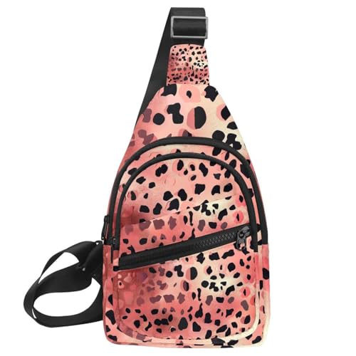 Sac à dos à bandoulière rose doré avec sangle réglable pour sport et running