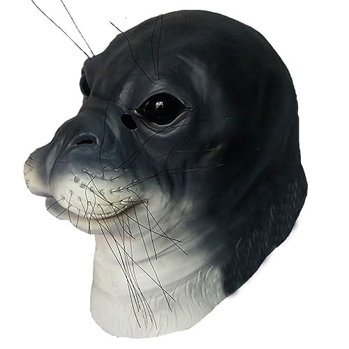 Latex Sea Lion Head Mask Animal Full Head Latex Masks seal lion Halloween Party Fancy Dress Costume