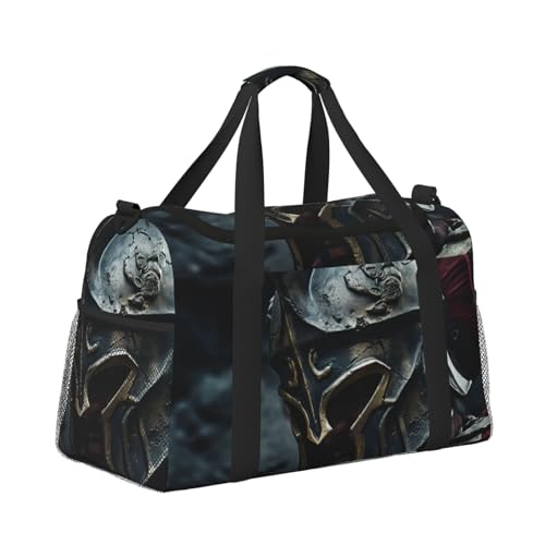 Spartan Warrior Helmet Foldable Travel Duffel Bag Tote Carry On Luggage Bag For Weekend Getaways, For Spontaneous Trips3