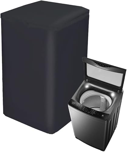Cubierta protectora para lavadora de carga superior, a prueba de polvo, impermeable, negra (S-20x20.5x33.5 pulgadas)