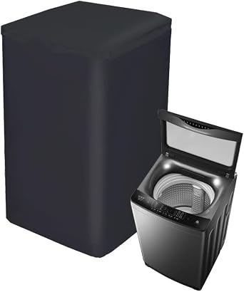 SUNSURE Top Load Washing Machine Protection Cover - Dustproof, Waterproof, Black M-21x21.5x34.5inch