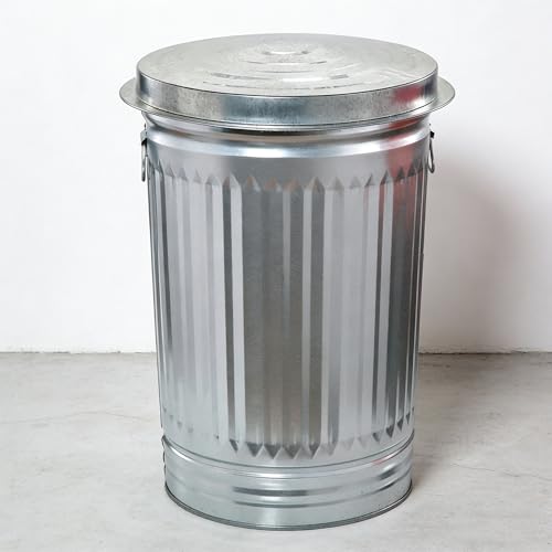 MZEDFGY 31 Gallon Galvanized Steel Trash Can with Lid, Rodent Proof Weather Resistant for Yard Waste & Storage