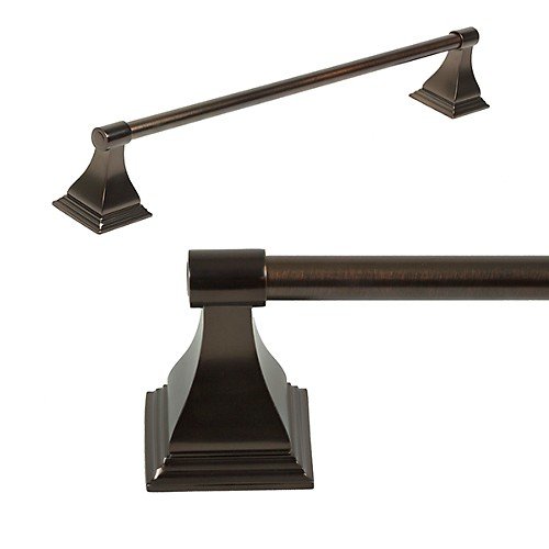 4-Piece Bathroom Hardware Accessory Set With 24\" Towel Bar - Oil Rubbed Bronze