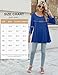 JollieLovin Womens 3/4 Sleeve Loose Fit Swing Tunic Tops Basic T Shirt(3X,Steel Blue)