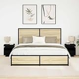 Genérico Cabecero con cajón 2 pcs Roble Negro 40 x 39 x 48.5 cm,862187