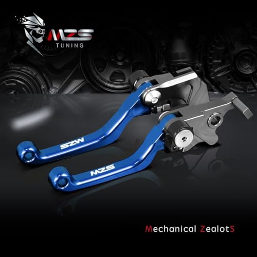 Image of MZS Blue Dirt Bike Brake Clutch Levers Pivot Adjustable CNC Compatible with WR250F 2017-2023 / WR450F 2016-2023
