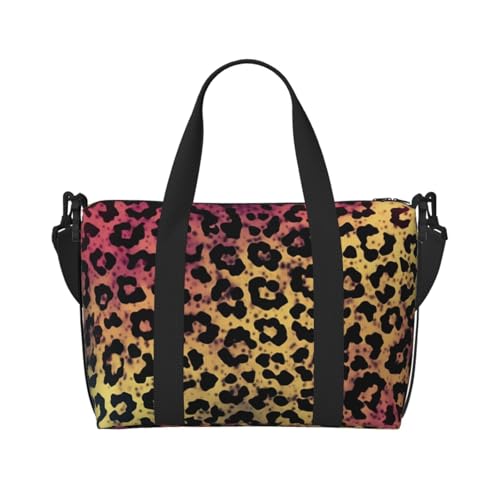Travel Duffel Bag for Women, Large Shoulder Weekender Overnight Bag, Sport Gym Bag for Men, Carry On Tote Bags, Star leopard print Luggage Bag for Travel Essentials