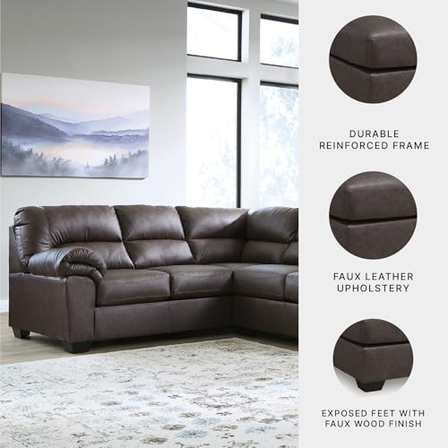 Image of Signature Design by Ashley Sectional Couch, Left Facing, Umber Brown