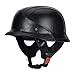 LNCHAO German Style M35 Handmade Leather Retro Motorcycle Helmet 1/2 Vintage Half Face Helmet for Adults Men & Women DOT Approved,Open Face Helmets for Cruiser Scooter Chopper (Black Saddle,Large)
