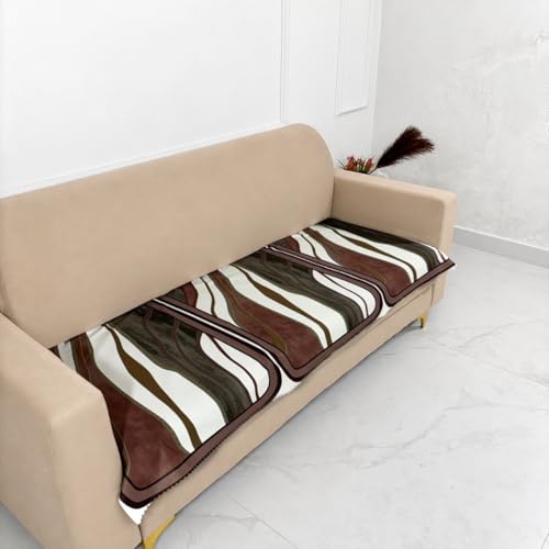 Image of Homerz Premium 'Luxe Series' Holland Velvet Sofa Cover | Smooth Finish | Anti-Skid Fleece Backing | Soft Touch Couch Protector for Living Room (Ocean Crest, 6 (3+2+1) Seater, Only Seat Cover)