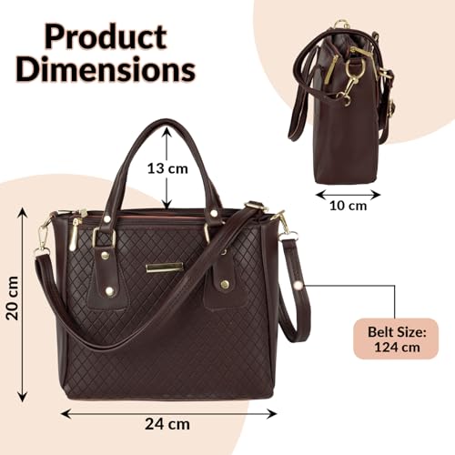 Image of Storite PU Leather Hand Bag | Shoulder Bags for Women with Strap (Dark Brown)