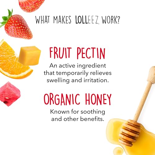 Lolleez Organic Lollipops for Sore Throat Relief – Variety Pack Perfect for Soothing A Sore Throat While Tasting Great– Strawberry, Watermelon & Orange Mango, 21- Count