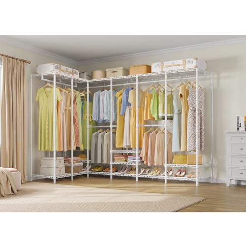 VIPEK-U70-Extra-Large-Garment-Rack-Heavy-Duty-Clothes-Rack-Freestanding-Portable-Closet-for-Bedroom-Storage-Wardrobe-Closet-Organizer-Wire-Clothing-Rack-for-Hanging-Clothes-Load-1670lbs-White VIPEK U70 Extra Large Garment Rack Heavy Duty Clothes Rack Freestanding Portable Closet for Bedroom Storage Wardrobe Closet Organizer Wire Clothing Rack for Hanging Clothes Load 1670lbs White
