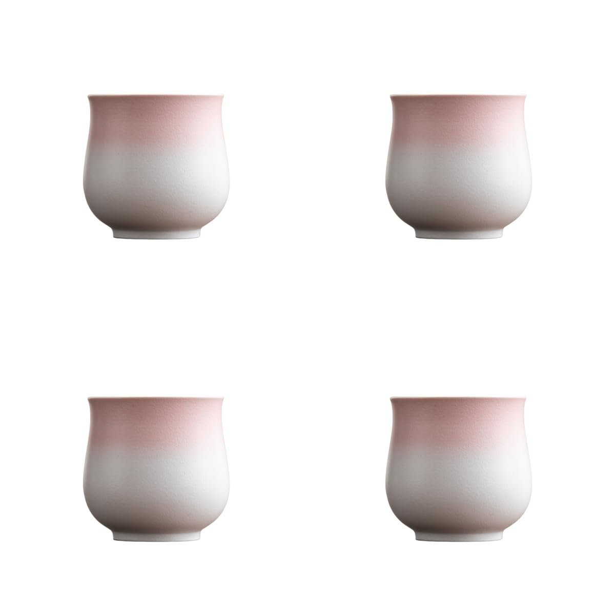 Juego de tazas de café espresso de cerámica de 4.5 onzas, tazas de capuchino, tazas Demitasse para café o té, tazas pequeñas de café con leche sin asas (rosa degradado, 4)