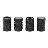 EBOOT Tire Valve Stem Caps Wheel Air Valve Covers Dustproof Car Caps, Black, 4 Pieces