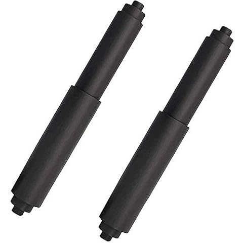 Toilet Paper Holder Roller 2pcs Black Color Plastic Toilet Tissue Flexible Holder Replacement Bathroom Plastic Spring Loaded Insert Spindle Cover