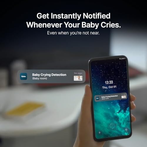 Image of Qubo 2MP Baby Cam | 1080p Full HD Wi-Fi Baby Monitor | Cry Detection, Sleep Tracking, 2-Way Audio | Mobile App Control | NightPulse Vision | Cloud & SD Card Recording