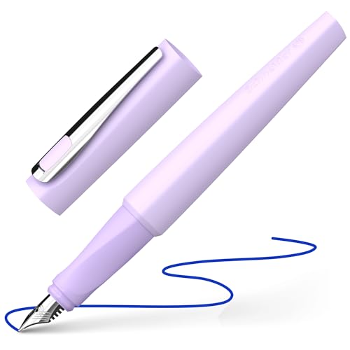 Schneider Tomo 168828 - Pluma estilográfica (recargable con cartuchos de tinta estándar, adecuada para diestros y zurdos), color lavanda