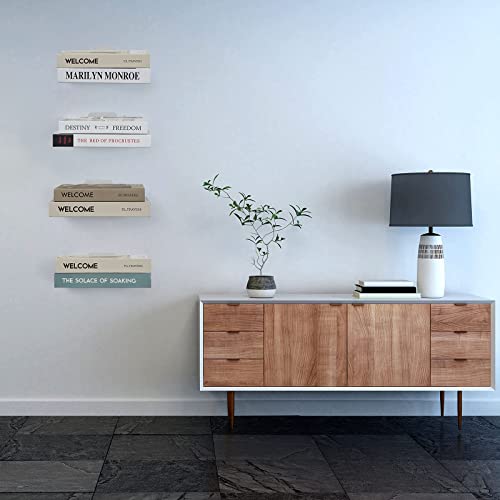 Jetec Floating Bookshelf Iron Floating Shelves Invisible Wall Mounted Bookshelf Multipurpose Wall Ledge Shelves For Home Office Classroom Library (Silver Grey,6 Pieces) #TOP6