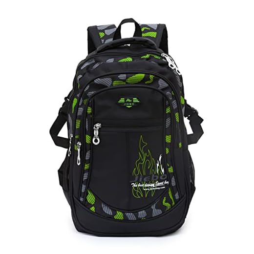 RBYGPL Boys Backpack Elementary Bookbag Waterproof Junior High School Bag Lightweight (Green)