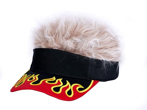 Mens Hair Visor Sun Hats Visor with Hair Fake Hat with Hairs for Men Novelty Spiked Adjustable Baseball Caps Funny Gift