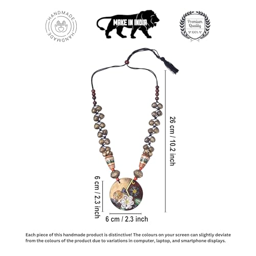 Image of AAKRITI ART CREATIONS Handcrafted Tribal & Brass Necklace Collection | Floral, Leaf & Elephant-Inspired Artisan Jewelry | Dhokra, Glass & Ethnic Statement Necklaces for Women