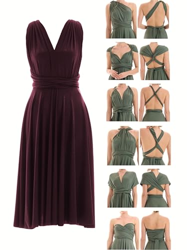 Juvell Infinity-Kleid kurz - Brautjungfernkleider Midi - Infinity Dress - Hochzeit - Elegantes Cocktailkleid-Abendkleid-Abschlussball - 1100 (40-44,...