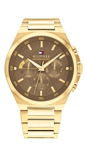 Tommy Hilfiger Quartz Multifunction Brown dial Stainless Steel Strap Watch for Men-TH1792090 (B0CLRFZRX3) Amazon Price History, Amazon Price Tracker