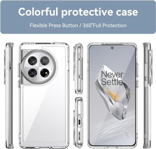 Image of NISHTECH for OnePlus 12 5G (2024) Premium Transparent Hybrid Soft Slim Dust Proof Back Case Cover Silicone with Camera Protection
