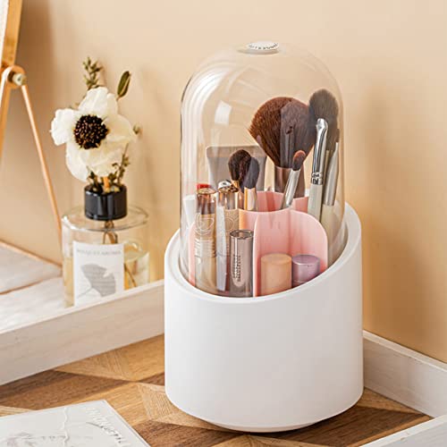 Jmbeauuuty 360 Rotating Cosmetic Makeup Brush Holder Organizer With Lid, Dustproof Spinning Cosmetics Holders Storage Cup #TOP7