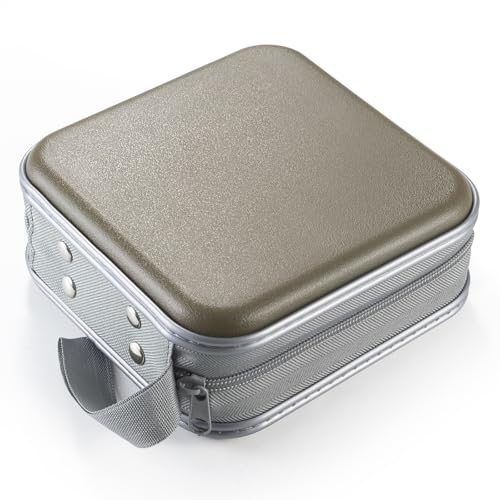 image for alavisxf xx CD Case, 48 Capacity Hard Plastic DVD Case Portable Zipper