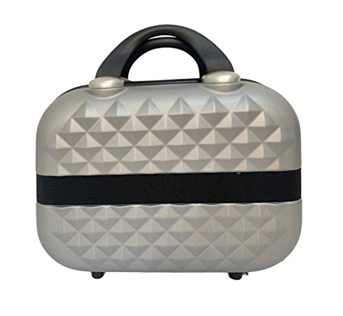 Frasqueira De Mão Viagem Bolsa Necessaire Feminina Cinza P Losango