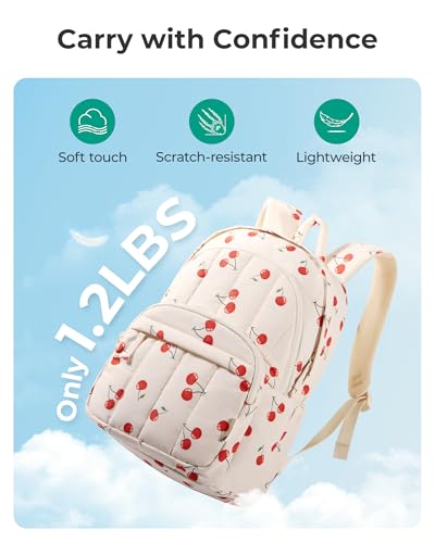 Image of BAGSMART College Laptop Backpack,Cute Travel Backpack for Women,Quilted Computer Bookbag