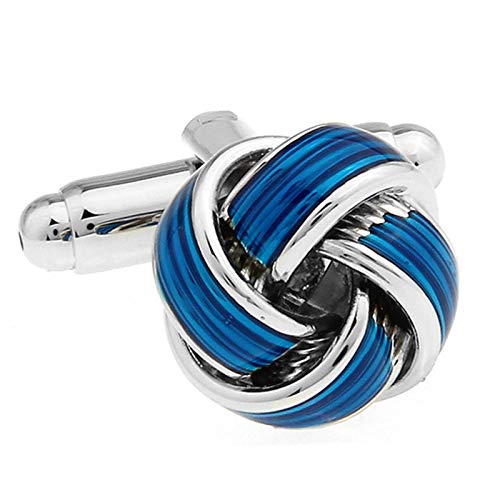 Mancuernillas Daesar para camisa hombre plateado azul miniatura 3