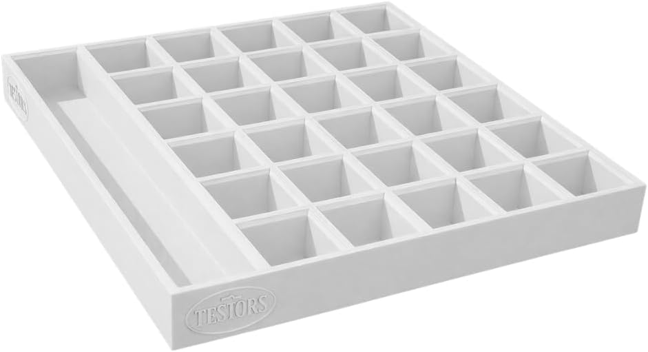 Paint Bottle and Brush Holder Tray for Testors Model Paints – Desktop Organizer Station | Individual Bottle Slots | Freestanding Workspace Caddy for Hobby Painting Supplies