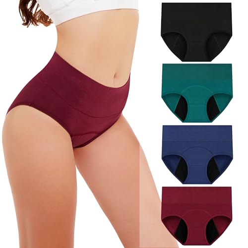 Period Underwear for Women Cotton Period Panties Leakproof Panty High Waisted Menstrual Postpartum Hipster Briefs