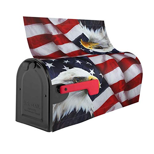 Image of Dujiea American Flag Mailbox Wrap - Waterproof Magnetic Post Box Cover, Large Size 25.5 inch L x 21 inch W - Garden Yard Home Decor