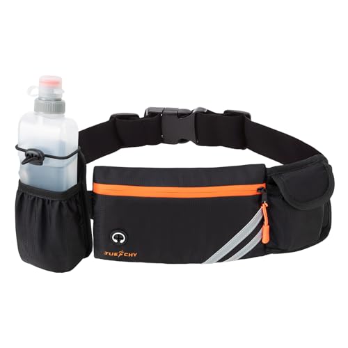 Running Belt with Water Bottle Holder: Detachable Bottle Pouch - Slim Running Belt - Large Capacity...