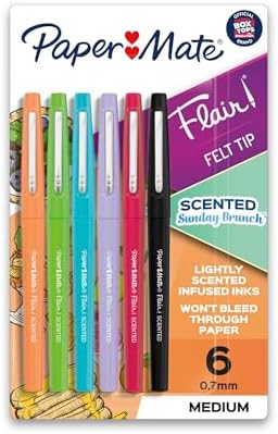 Paper Mate® Flair Scented Pens, Medium Point, 0.7 mm, Assorted Ba...