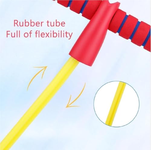 Image of CRIYALE Pogo Jumper for Kids Fun & Safe Pogo Stick for Toddler | Durable & Bungee Stick for Age 3 & up, Support up to 250lbs | Jumping Promote Growing Taller Makes Squeaky Sound Improve Balance (Red)