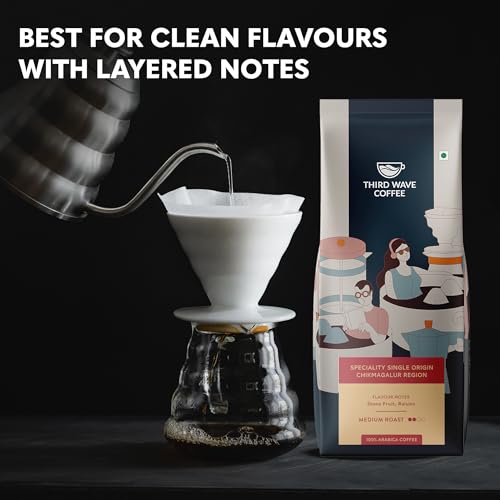 Image of THIRD WAVE COFFEE | Speciality Single Origin Chikmagalur Region | 100% Arabica | Medium Roast | Pour Over | Medium Grind | 250 grams | Pouch