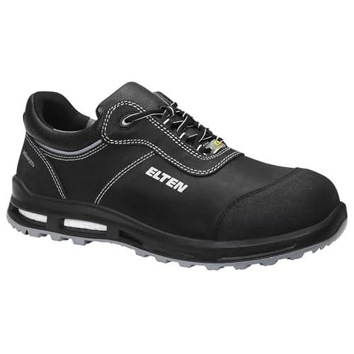 Furuian Sicherheitsschuhe Herren Damen Leicht Arbeitsschuhe Herren sportlich Atmungsaktiv Sneakers mit Stahlkappe rutschfest Fitness Turnschuhe (43EU,Schwarz) 5 ELTEN Sicherheitsschuhe REACTION XXT Low ESD S3, Damen und Herren, Leder, Kunststoffkappe (leichter als Stahlkappe), leicht, robust, Schwarz/Grau, Größe: 40