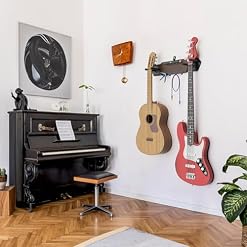 KDD Support Guitare Mural avec 4 Crochets Amovibles en Caoutchouc – Support Mural Guitare Double avec étagère – Porte Guitare en Bois – Accessoires de Guitare pour Guitare électrique Basse Ukulélé - Les Beatles, Paul McCartney, John Lennon, RIngo Starr, George Harrison KDD Support Guitare Mural avec 4 Crochets Amovibles en Caoutchouc - Support Mural Guitare Double avec étagère - Porte Guitare en Bois - Accessoires de Guitare pour Guitare électrique Basse Ukulélé – Image 4