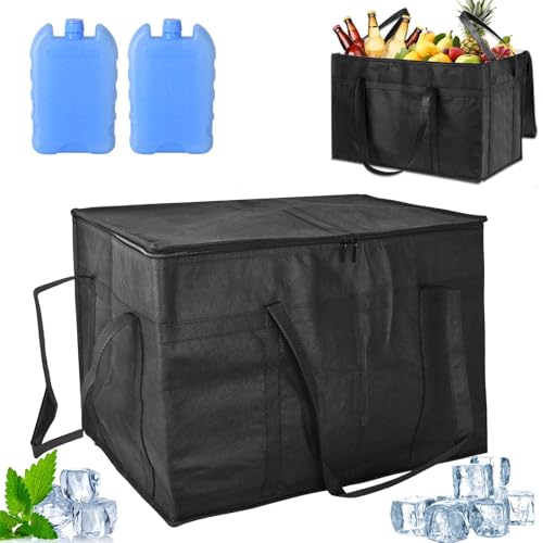 75 L Groß Kühltasche, Faltbar Picknicktasche, Kühltasche mit 2 Kühlboxen, Wiederverwendbare Thermotasche Isoliertasche, ...