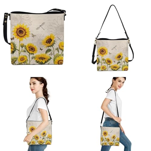 Crossbody Bags for Women Large Size Designer Leather Bucket Bag Purses Set Trendy Handbag with Wristlet Wallet4