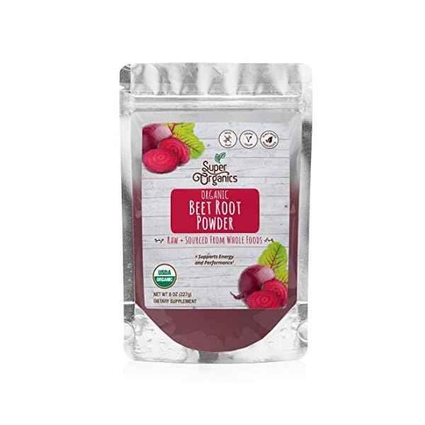 Super Organics Beet Root Powder | Supports Energy & Performance – Organic, Vegan & Non-GMO, 8 Oz
