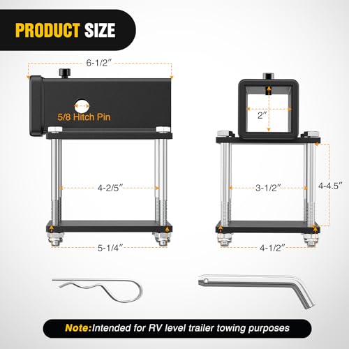 Image of Nilight RV Bumper Hitch Receiver Fits for 4-4.5 inches Beams 2 inch Receiver 2000 LBS Capacity Bolt-On Heavy Duty Steel for Camper Bike Racks Cargo Carriers