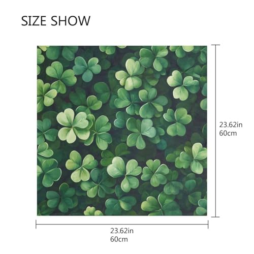 St. Patrick's Day Shamrock Silk Head Scarf 24" Square Soft Feeling Satin Hair Scarf Silk Bandana Neck Scarf for Women Girls2